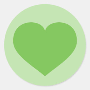 Green Heart Classic Round Sticker