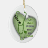 Green Heart CNA Nurse Keramisch Ornament (Rechts)
