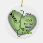Green Heart CNA Nurse Keramisch Ornament (Voorkant)