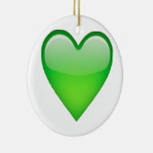 Green Heart - Emoji Keramisch Ornament (Rechts)
