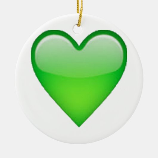 Green Heart - Emoji Keramisch Ornament (Voorkant)