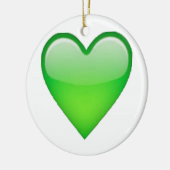 Green Heart - Emoji Keramisch Ornament (Links)