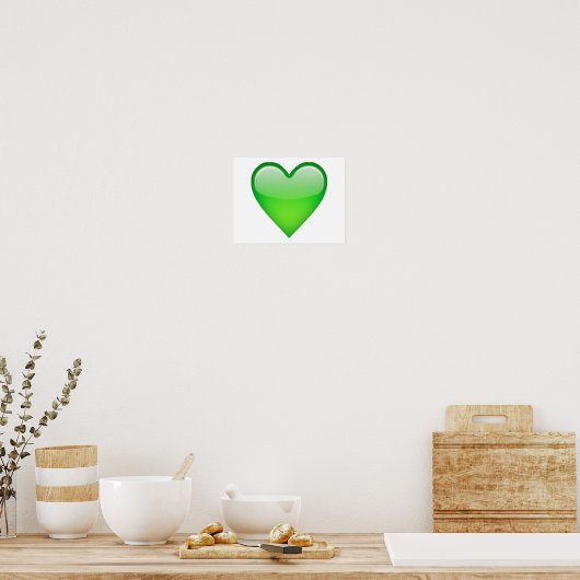 Green Heart - Emoji Poster (Keuken)