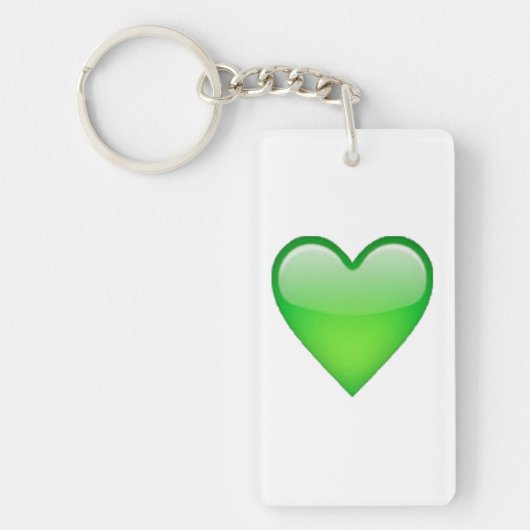 Green Heart - Emoji Sleutelhanger (Voorkant)