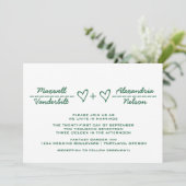 Green Heart Equation Wedding Invite Kaart (Staand voorkant)