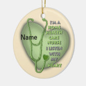 Green Heart Home Gezondheidszorg Verpleegkundige Keramisch Ornament (Links)