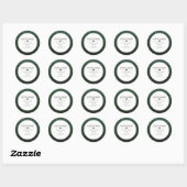 Green Heart-kerstretouradres Ronde Sticker (Vel)