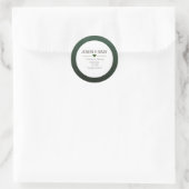 Green Heart-kerstretouradres Ronde Sticker (Tas)