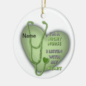 Green Heart Night Nurse Keramisch Ornament (Links)