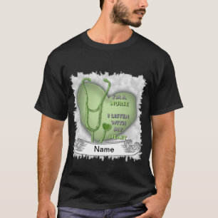 Green Heart Nurse aangepaste verpleegkundigen t-sh T-shirt