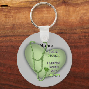 Green Heart Nurse Sleutelhanger