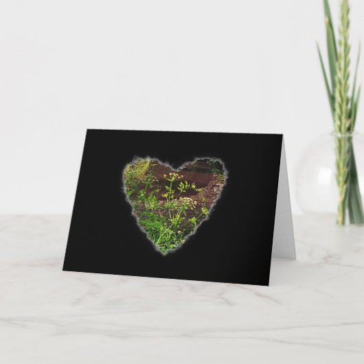 Green Heart Romance Valentijn Love Feestdagen Kaart (Voorkant)