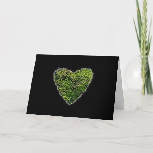 Green Heart Romance Valentijn Love Feestdagen Kaart (Voorkant)