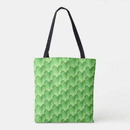 Green Heart Shape Leaf Pattern Canvas tas