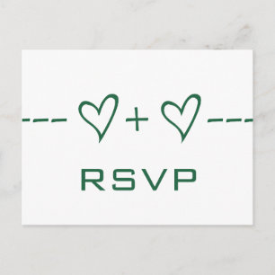 Green Heart-vergelijking RSVP-Briefkaart Uitnodiging Briefkaart