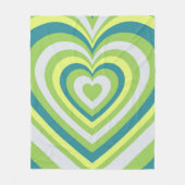Green Heart Whimsical Valentijn's Day Gift Paar Fleece Deken (Voorkant)