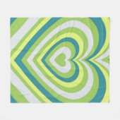 Green Heart Whimsical Valentijn's Day Gift Paar Fleece Deken (Voorkant (Horizontaal))