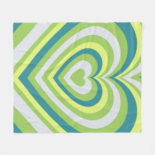 Green Heart Whimsical Valentijn's Day Gift Paar Fleece Deken (Voorkant (Horizontaal))