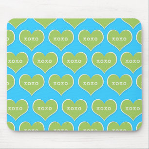 Green Heart XOXO Mousepad Muismat