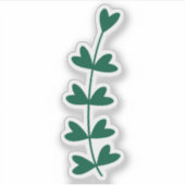 Green Heartleaf Plant Transparent Custom Cut  Sticker (Voorkant)