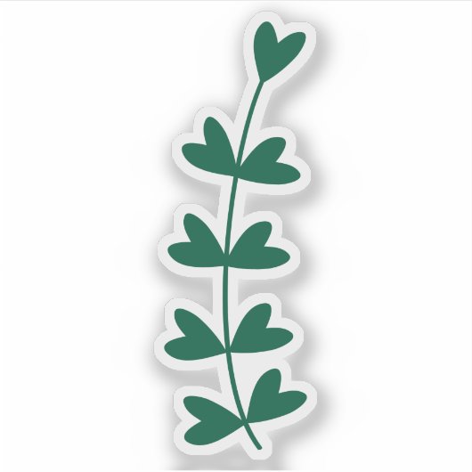 Green Heartleaf Plant Transparent Custom Cut  Sticker (Voorkant)