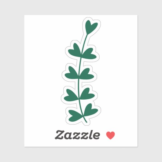Green Heartleaf Plant Transparent Custom Cut  Sticker (Vel)