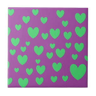 Green Hearts Ceramic Tile Tegeltje