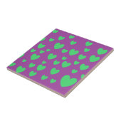 Green Hearts Ceramic Tile Tegeltje (Zijkant)