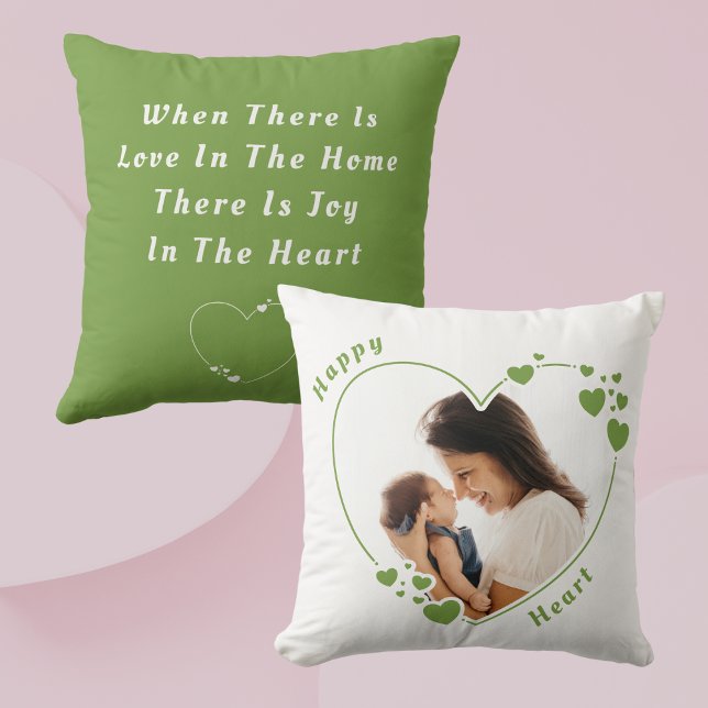 Green Hearts Custom Photo Pillow Kussen (Creator heeft geüpload)