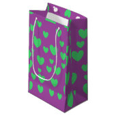 Green Hearts Gift Bag Klein Cadeauzakje (Voorkant Gekanteld)