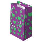 Green Hearts Gift Bag Klein Cadeauzakje (Achterkant Gekanteld)