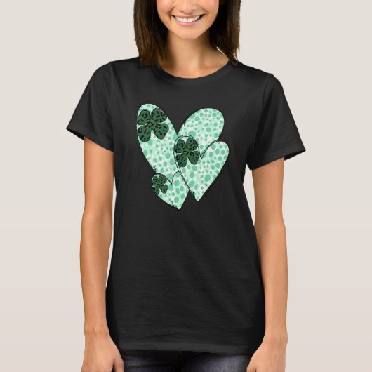 Green Hearts Lover Shamrock Irish Leprechaun St Pa T-shirt (Voorkant)