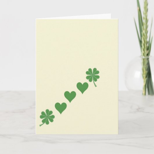 Green Hearts Lucky Card Kaart (Voorkant)