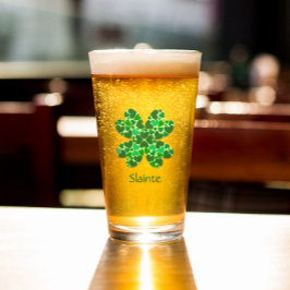 Green Hearts Shamrock gepersonaliseerd Glas