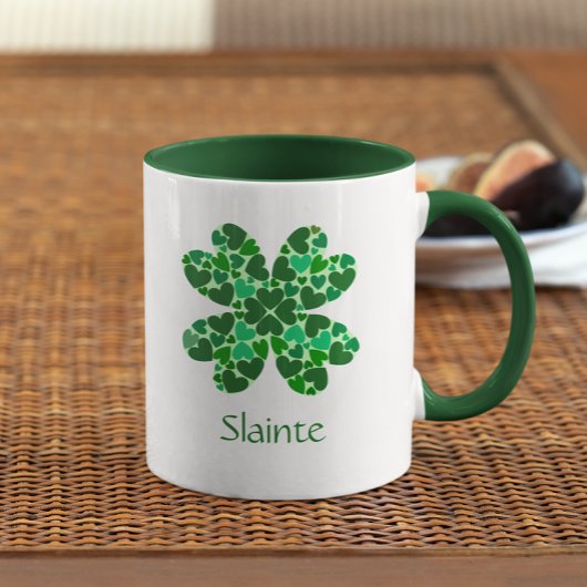 Green Hearts Shamrock gepersonaliseerd Mok