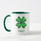 Green Hearts Shamrock gepersonaliseerd Mok (Links)