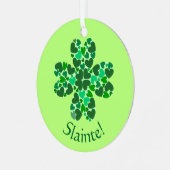 Green Hearts Shamrock St. Patrick's  Metalen Ornament (Voorkant links)