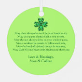 Green Hearts Shamrock St. Patrick's  Metalen Ornament (Achterkant)