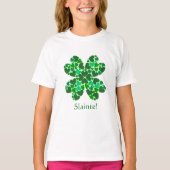 Green Hearts Shamrock St. Patrick's  T-shirt (Voorkant)