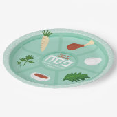 Green Hebrew Pesach Passover Seder Papieren Bordje (Gekanteld)
