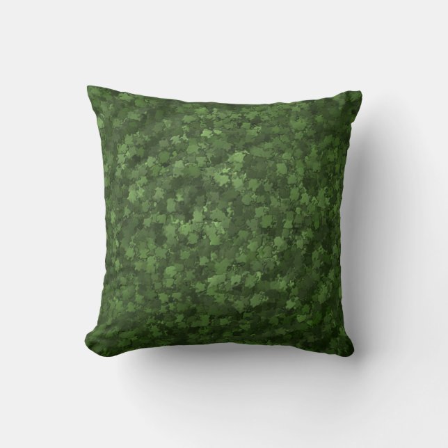 Green Hedge Leaf Camo Kussen (Voorkant)