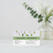 Green Herbs Naturopath Appointment Visitekaartje Afsprakenkaartje (Staand voorkant)