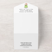 Green Herbs Waterverf Lavender Wedding All In One Uitnodiging (Buitenkant)