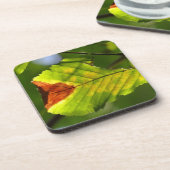 Green Herfst Leaf Bier Onderzetter (Linkerzijde)