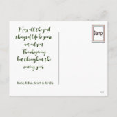 Green Herfst Wreath Flora laat Happy Thanksgiving  Feestdagenkaart (Achterkant)