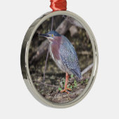 Green Heron Metalen Ornament (Rechts)