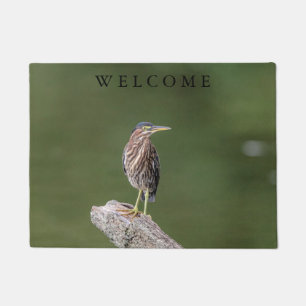 Green Heron op een blog Deurmat