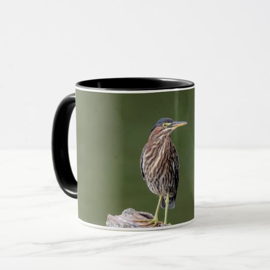 Green Heron op een blog Mok (Voorkant links)