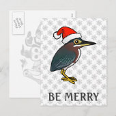 Green Heron Santa Feestdagenkaart (Voorkant / Achterkant)
