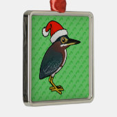 Green Heron Santa Metalen Ornament (Rechts)